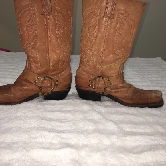 Frye RARE Vintage Coral Embroidered Eagle Phenix Rising Harness Riding Boot  8.5 - Picture 14 of 14